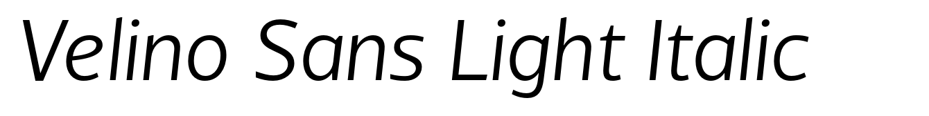 Velino Sans Light Italic